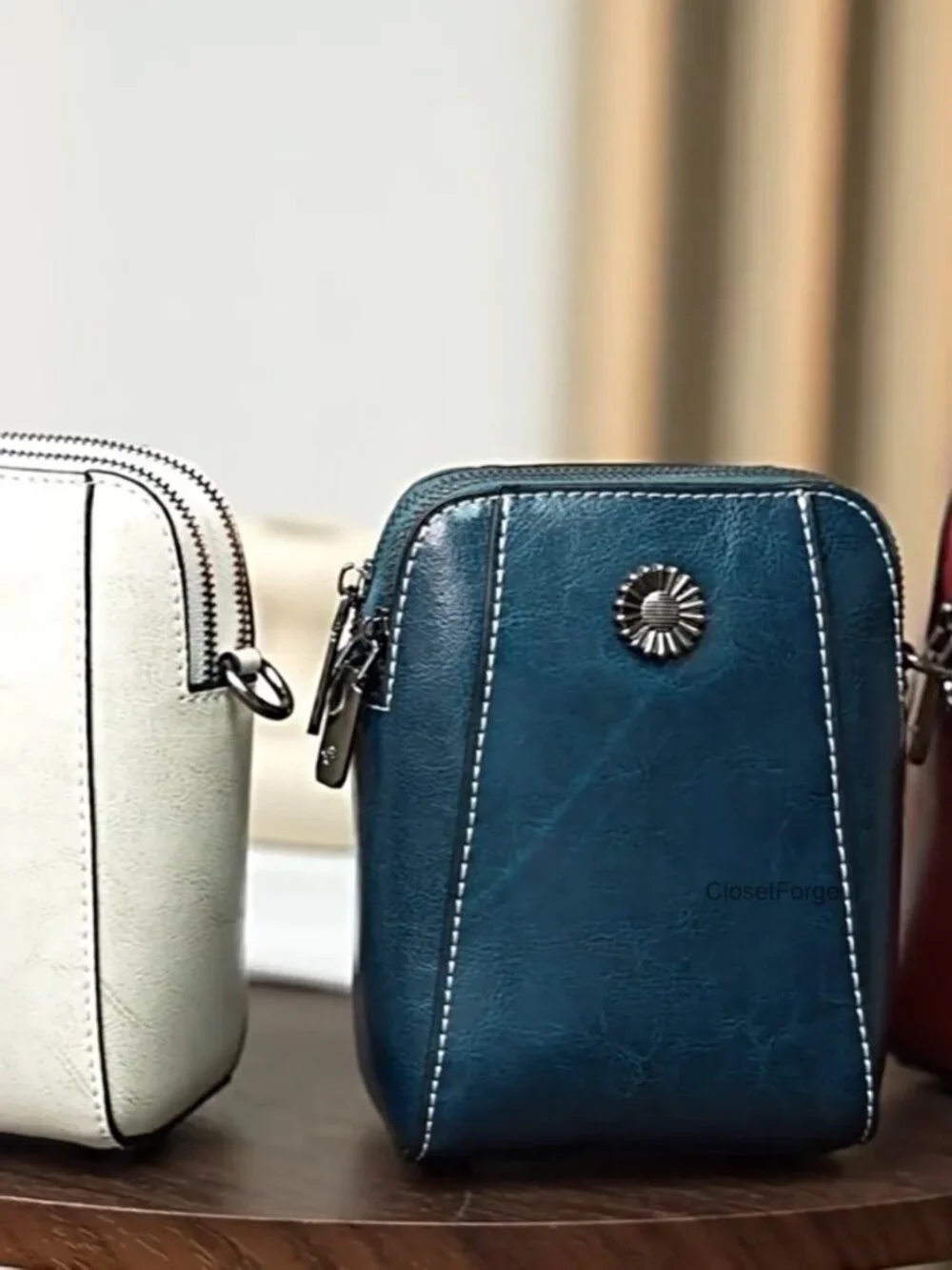 Genuine Leather Satchel Crossbody Bag Women's Handbag Shoulder Purse Wallet